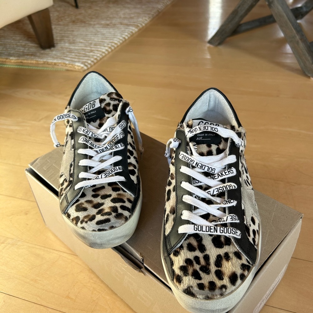 Golden Goose Superstar Classic Suede Leopard Hobby Toe. Size 39 Men IT. NWT